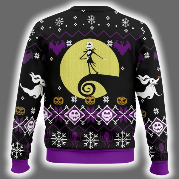 Moonlight Jack Skellington Ugly Christmas Sweater 3