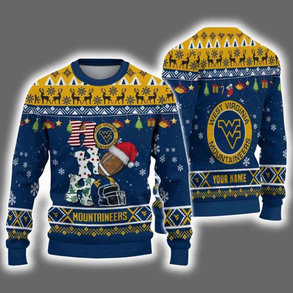 Mountaineers Football HO HO HO Ugly Christmas Sweater
