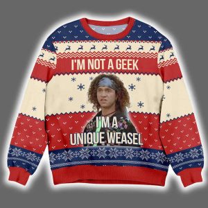Stoney Brown Encino Man I'm Not a Geek I'm Not A Geek Ugly Christmas Sweater