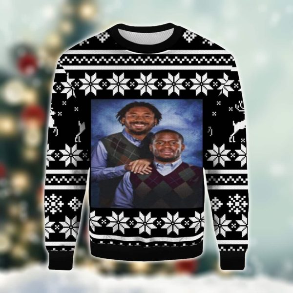 Myles Garrett Nick Chubb Browns Step Brothers Ugly Christmas Sweater 2