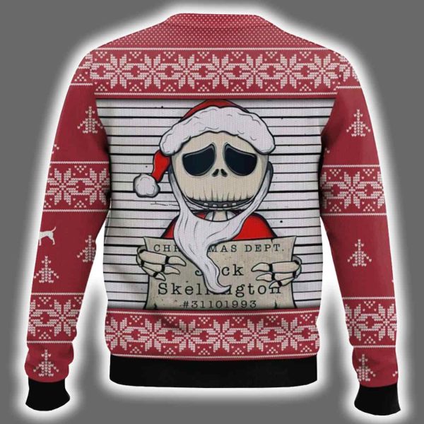 Nightmare Before Christmas Jack Dept Skellington Ugly Christmas Sweater 3