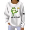 No Kings Resist Portland Frog Print Ribbed Casual Sweatshirt 2