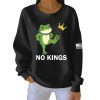 No Kings Resist Portland Frog Print Ribbed Casual Sweatshirt 3