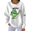 Nope Portland Frog No Kings Protest Print Ribbed Sweatshirt