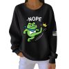 Nope Portland Frog No Kings Protest Print Ribbed Sweatshirt 2