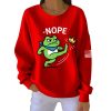 Nope Portland Frog No Kings Protest Print Ribbed Sweatshirt 3