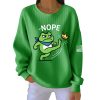 Nope Portland Frog No Kings Protest Print Ribbed Sweatshirt 4