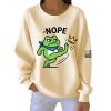 Nope Portland Frog No Kings Protest Print Ribbed Sweatshirt 5