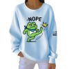 Nope Portland Frog No Kings Protest Print Ribbed Sweatshirt 6