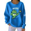 Nope Portland Frog No Kings Protest Print Ribbed Sweatshirt 7