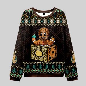 Horror Gingerbread Man Ugly Christmas Sweater