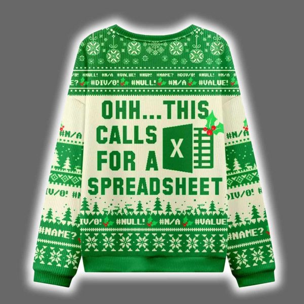 Ohh This Calls For A Spreadsheet Ugly Christmas Sweater 2