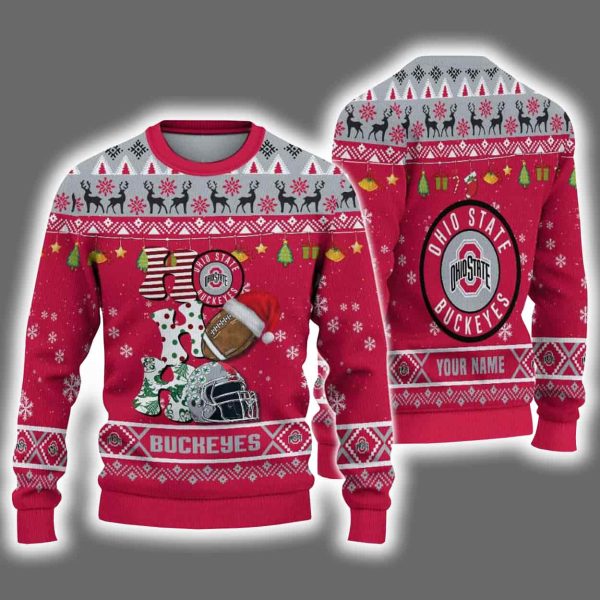 Ohio State Football HO HO HO Ugly Christmas Sweater
