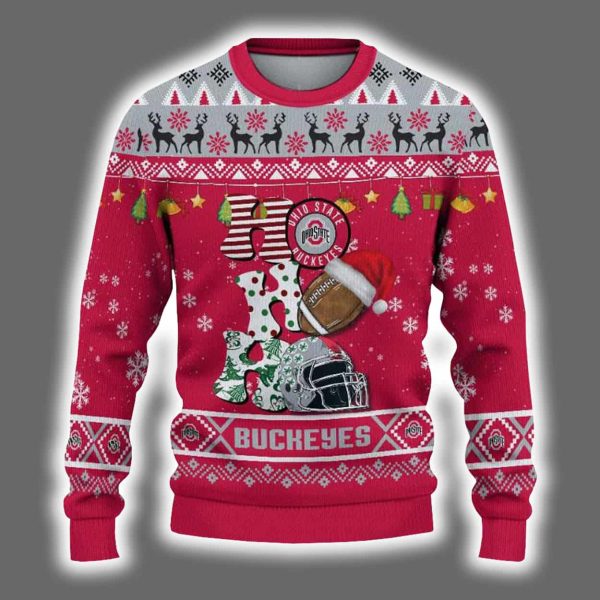 Ohio State Football HO HO HO Ugly Christmas Sweater 2
