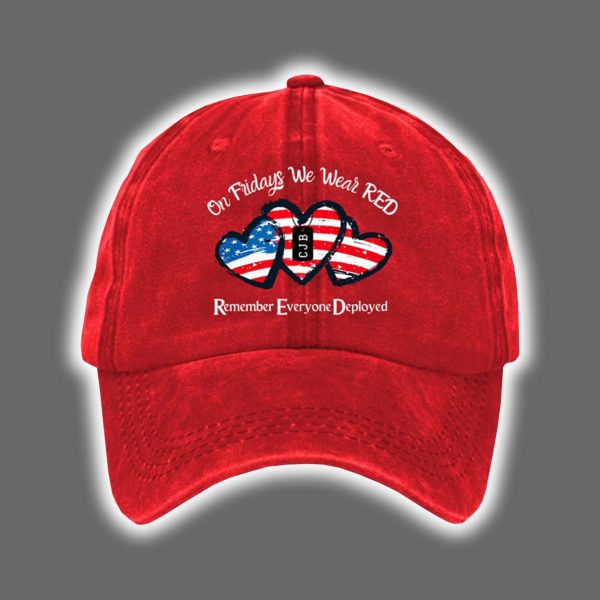 On Fridays We Wear Red Print Baseball Cap
