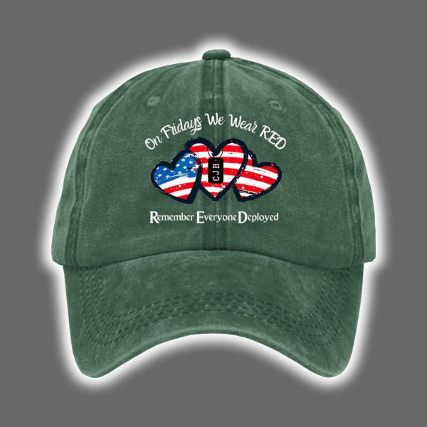 On Fridays We Wear Red Print Baseball Cap 3