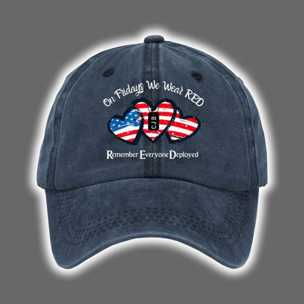 On Fridays We Wear Red Print Baseball Cap 4