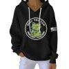 Only You Can Prevent Fascism Portland Frog Print Ribbed Pit Striped Hoodie 3