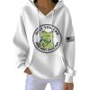Only You Can Prevent Fascism Portland Frog Print Ribbed Pit Striped Hoodie 4