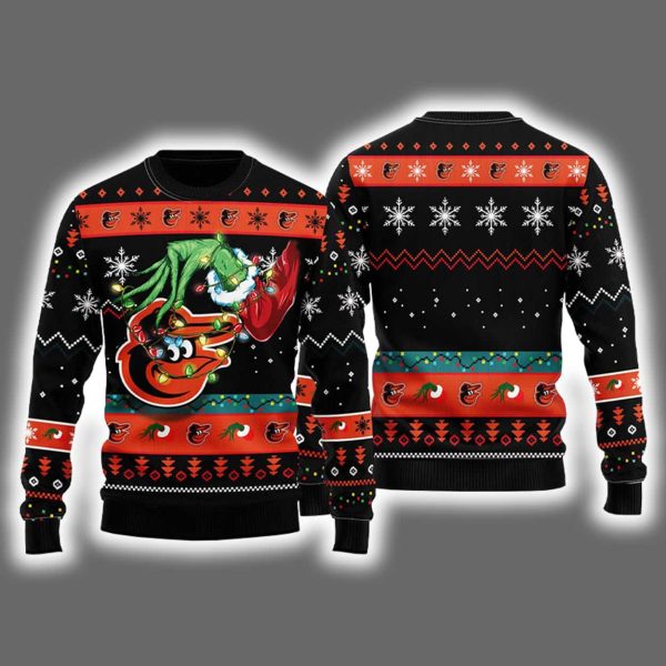 Orioles Grnch Hand Ugly Christmas Sweater
