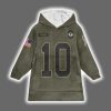 Packers Jordan Love 10 Salute to Service Blanket Hoodie 2