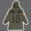 Packers Jordan Love 10 Salute to Service Blanket Hoodie 3
