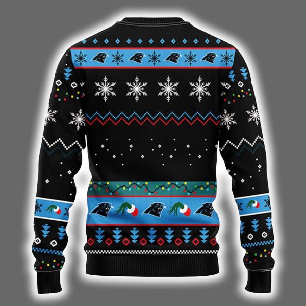 Panthers Grnch Hand Ugly Christmas Sweater 3