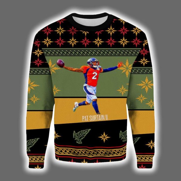 Pat Surtain II Broncos Ugly Christmas Sweater