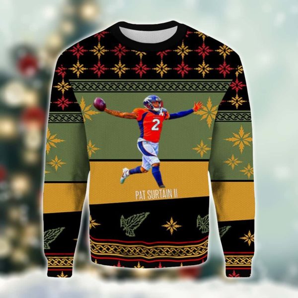 Pat Surtain II Broncos Ugly Christmas Sweater 2