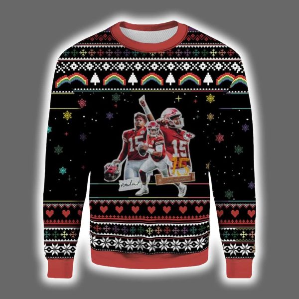 Patrick Mahomes 15 Chiefs Ugly Christmas Sweater