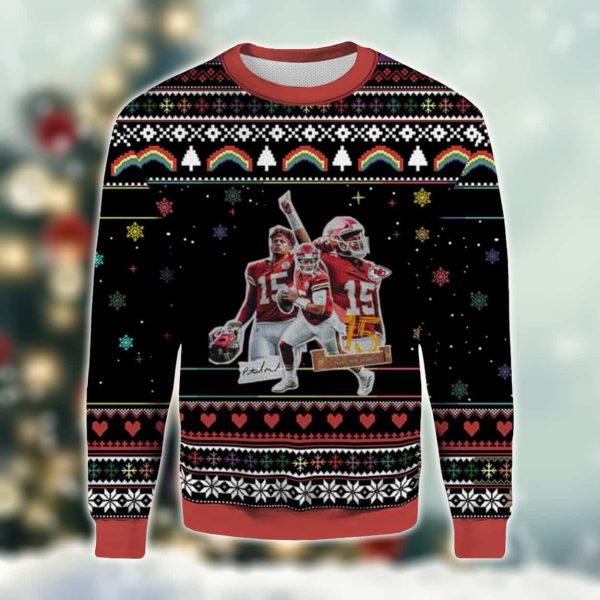 Patrick Mahomes 15 Chiefs Ugly Christmas Sweater 2