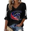 Patriots Football Casual Print Waffle Long Sleeve T Shirt 3