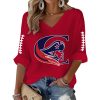 Patriots Football Casual Print Waffle Long Sleeve T Shirt 4