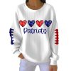 Patriots Football Hearts Ribbed Sweatshirt