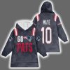 Patriots Go Pats Drake Maye 10 Blanket Hoodie