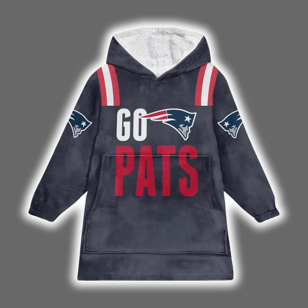 Patriots Go Pats Drake Maye 10 Blanket Hoodie 2