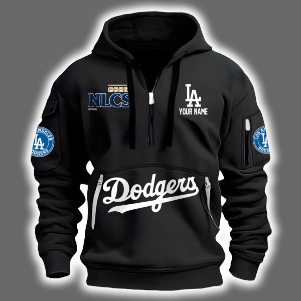 Personalized Dodgers 2025 NLCS Quarter Zip Hoodie 2