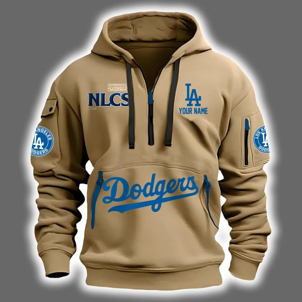 Personalized Dodgers 2025 NLCS Quarter Zip Hoodie 4