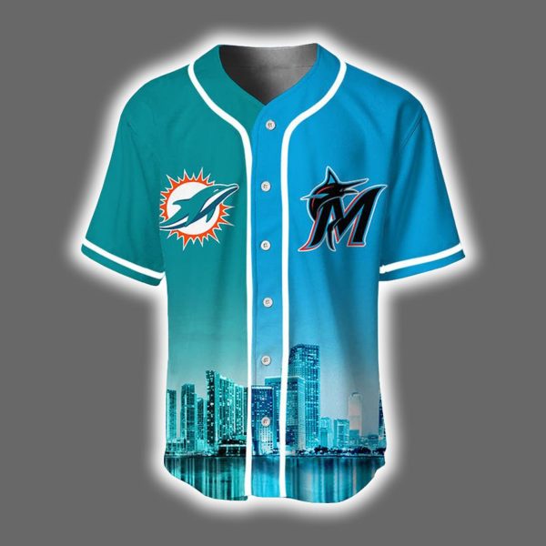 Personalized Dolphins x Marlins Skyline Jersey 2