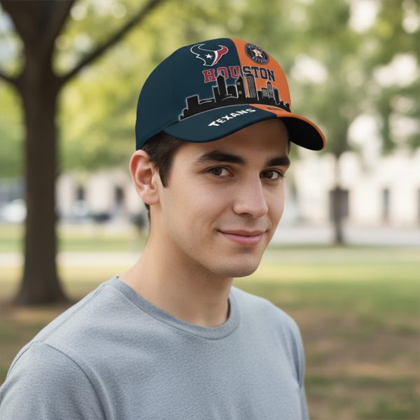 Personalized Texans x Astros Skyline Hat 2
