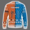 Personalized Tigers x Lions Ugly Christmas Sweater 3