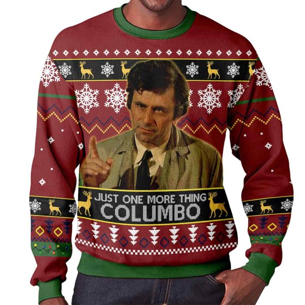Peter Falk Just One More Thing Columbo Christmas Ugly Sweater 2