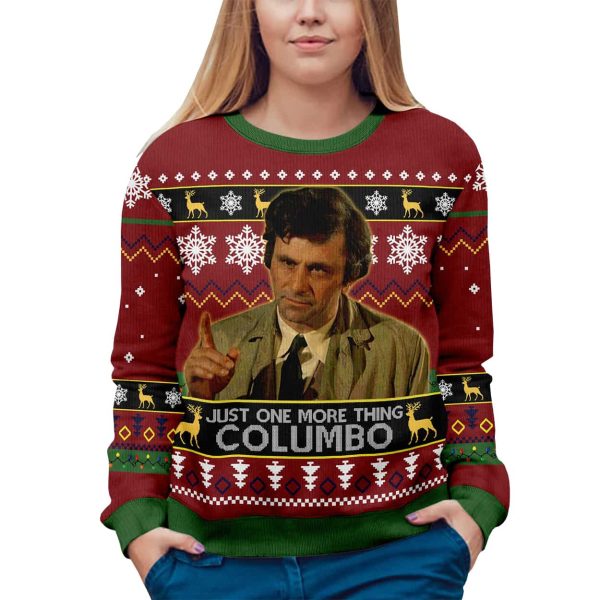 Peter Falk Just One More Thing Columbo Christmas Ugly Sweater 3