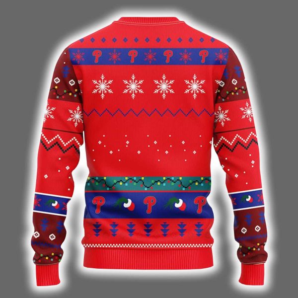 Phillies Grnch Hand Ugly Christmas Sweater 3