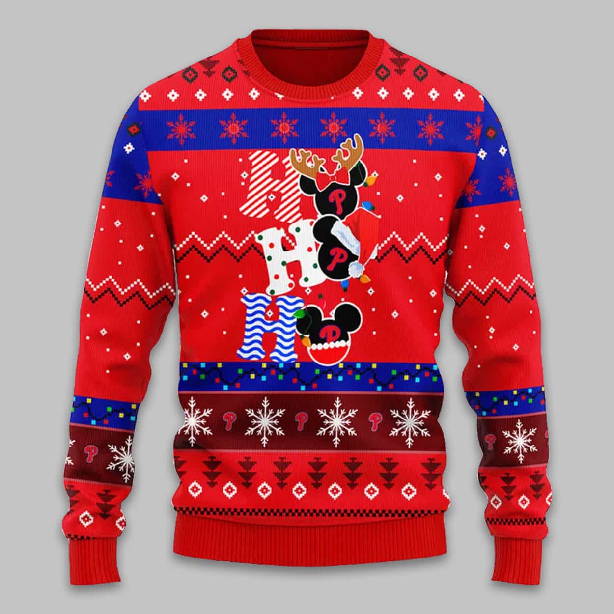 Phillies HoHoHo Mickey Christmas Ugly Sweater Phillies HoHoHo Mickey Christmas Ugly Sweater