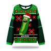 Pickle With Santa Hat Ugly Christmas Sweater 2