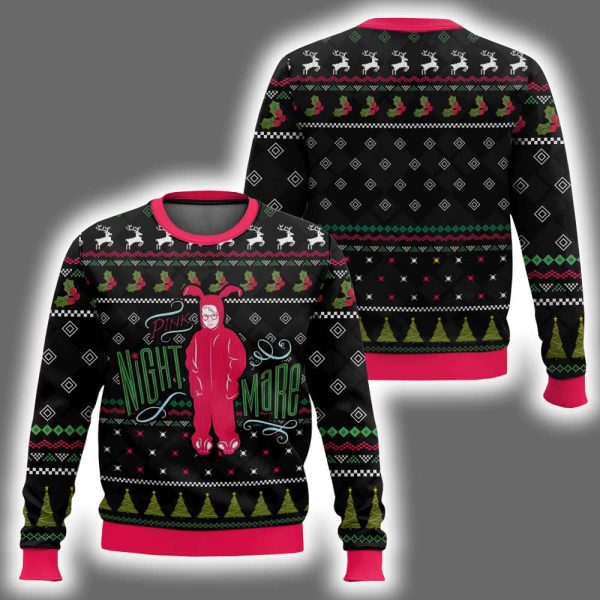Pink Nightmare Ralphie Parker A Christmas Story Ugly Christmas Sweater