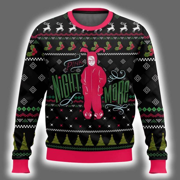 Pink Nightmare Ralphie Parker A Christmas Story Ugly Christmas Sweater 2