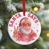 Pink Santa Says Six Seven 6 7 2025 Christmas Ornament 2