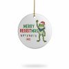 Portland Frog Merry Resistmas 2025 Christmas Ornament